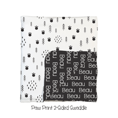 Paw Print 2-Sided Swaddle