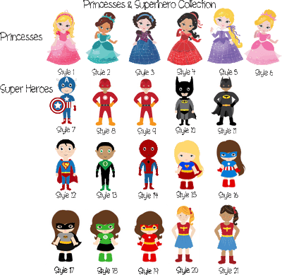 Build Your Own Tote/Pillowcase Princess and Superheroes Collection