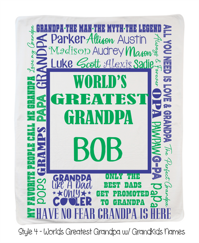 Style 4 World's Greatest Grandpa w/ Kids Names