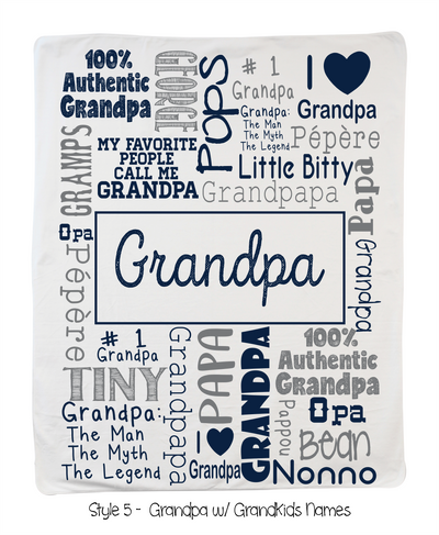 Style 5  Grandpa w/ GrandKids Names