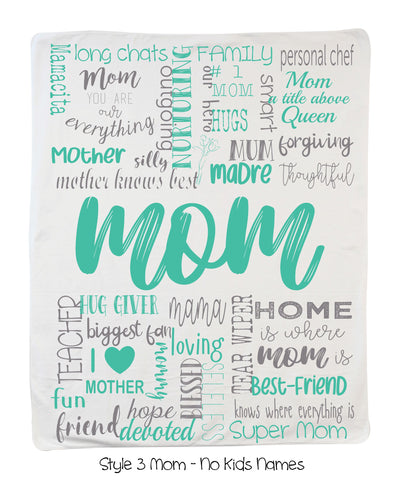 Style 3 Mom Blanket - No Kids Names