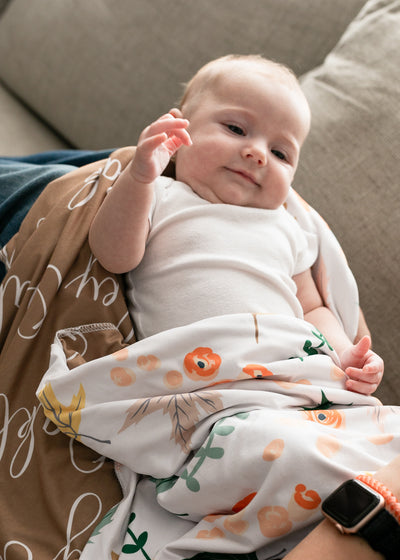 Fall Floral 2-Sided Swaddle