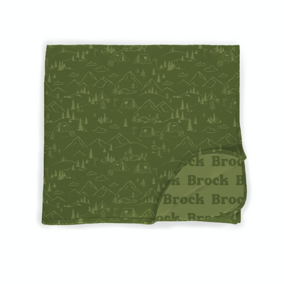 Forest Green Camping 2-Sided Swaddle