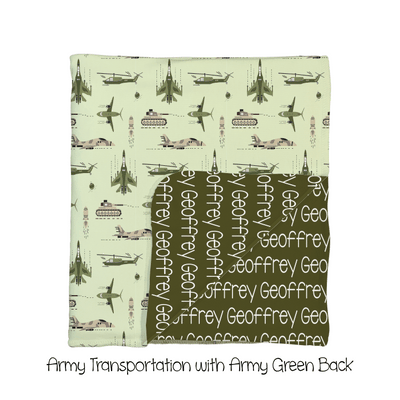 Army Green 2-Sided Swaddle