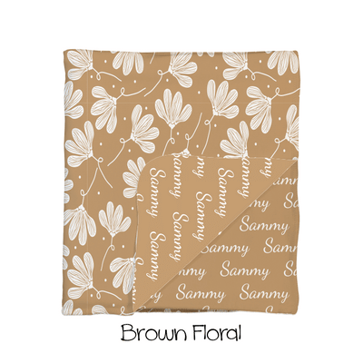 Brown Floral 2-Sided Swaddle