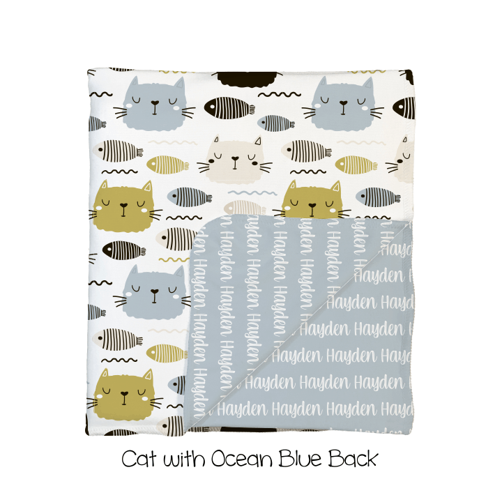 Cat & Fish 2-Sided Swaddle
