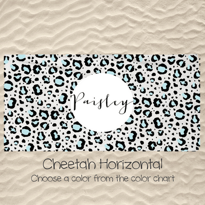 Cheetah Horizontal Design Towel - Choose your color!