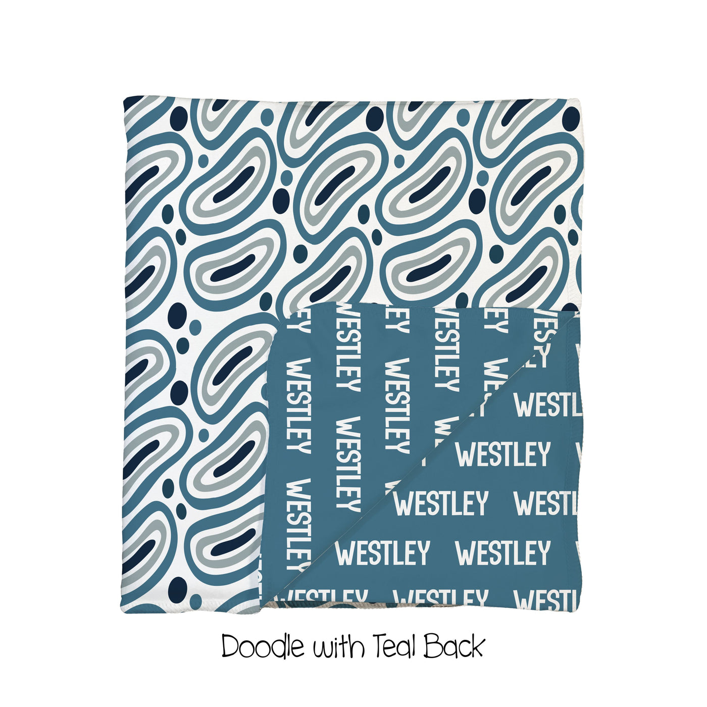 Teal Doodle 2-Sided Swaddle