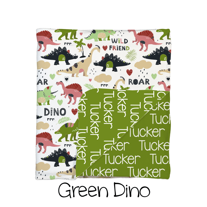 Green Dino 2-Sided Swaddle