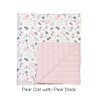 Pink Cat 2-Sided Swaddle