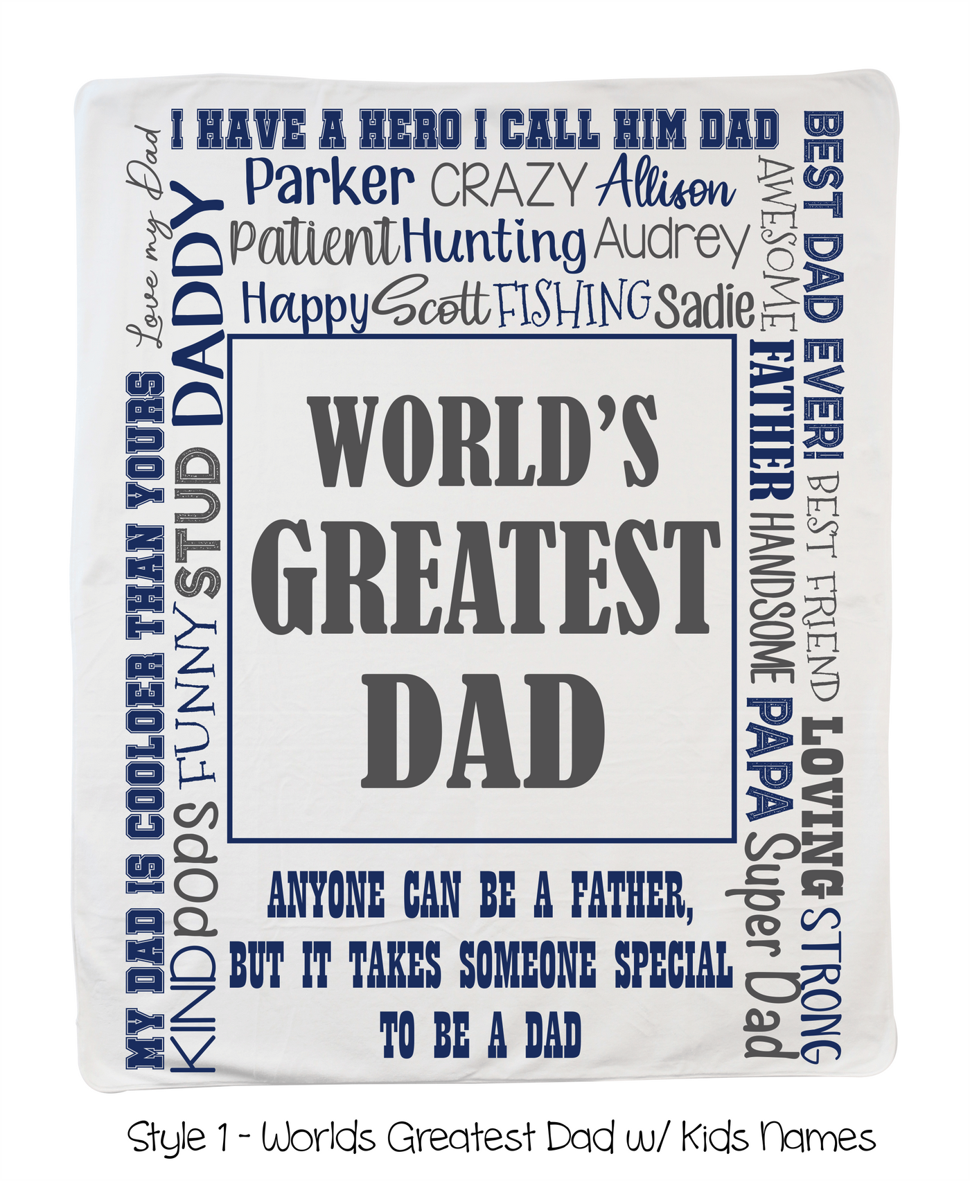 Style 1 World's Greatest Dad w/ kids names