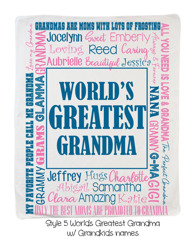 Style 5 World's Greatest Grandma with Grandkids Names