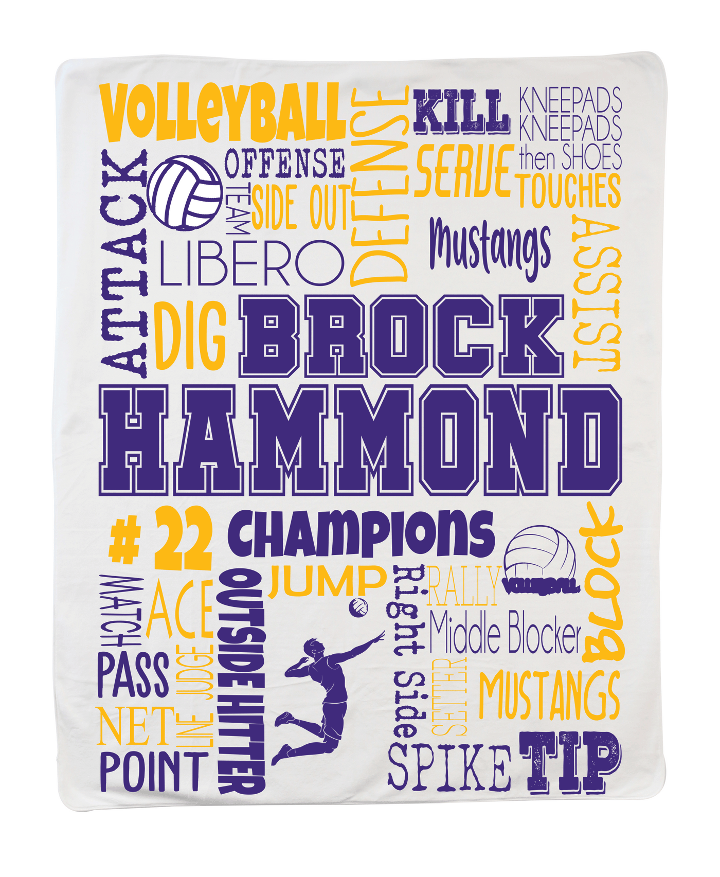 Large Volleyball Boy Blanket