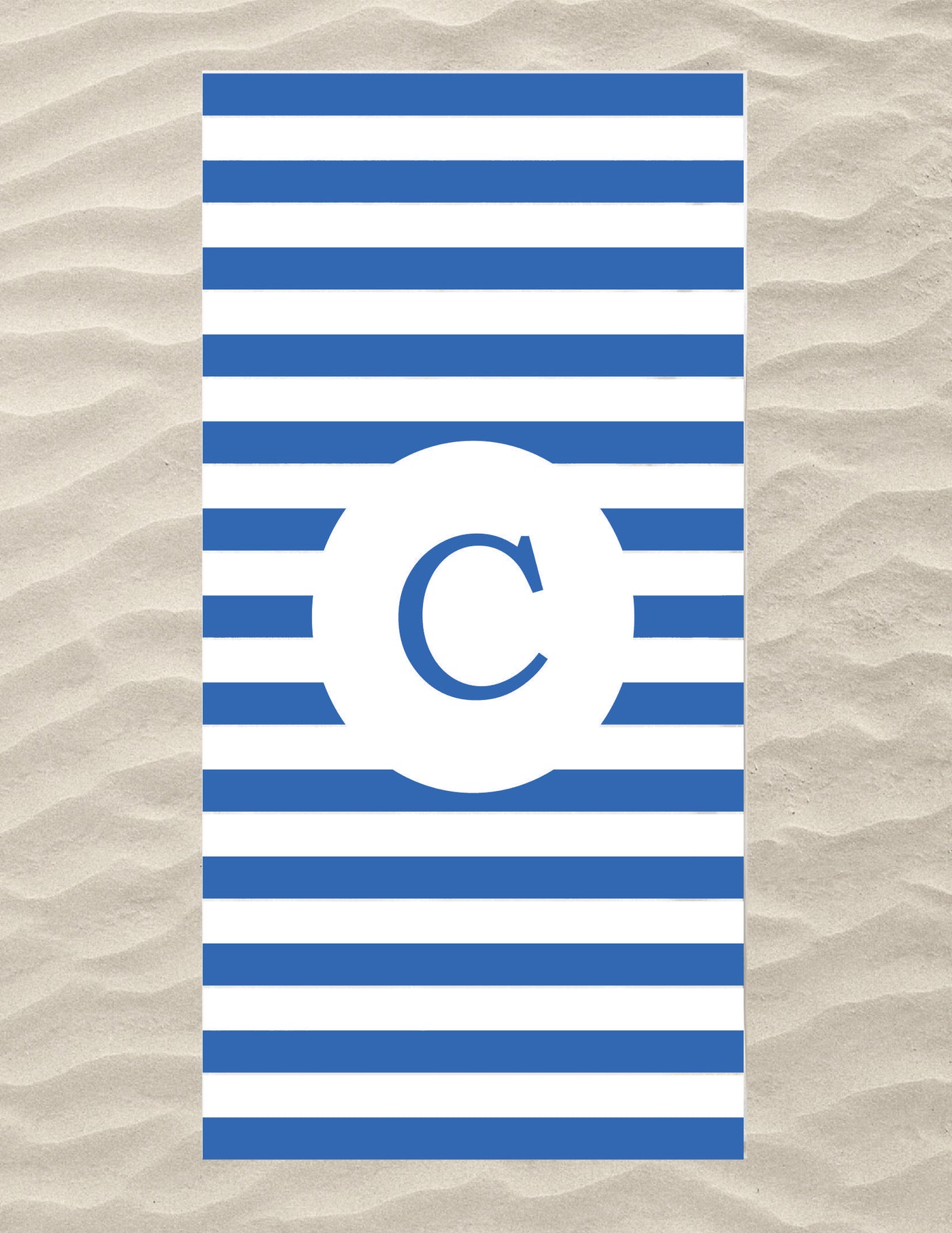 Stripe Initial Beach Towel - Choose Your Color!