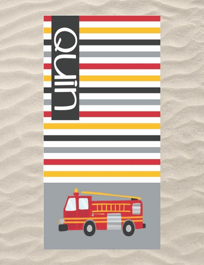 Fire Truck Beach Towel