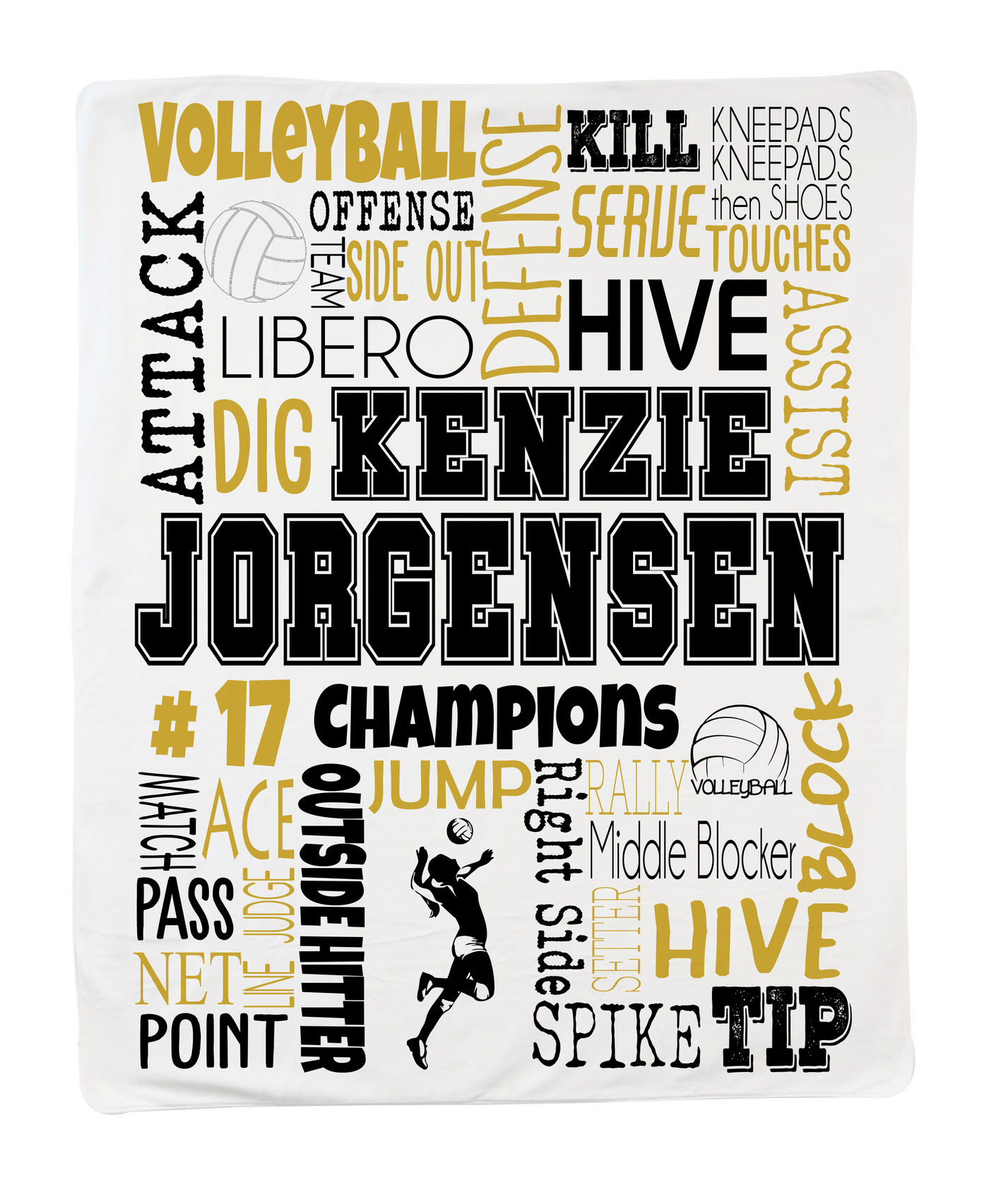 Large Volleyball Girl Blanket